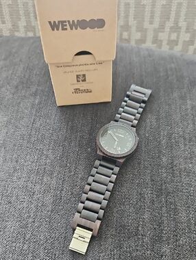 WeWOOD Dark Wooden Link Watch - Black/Brown